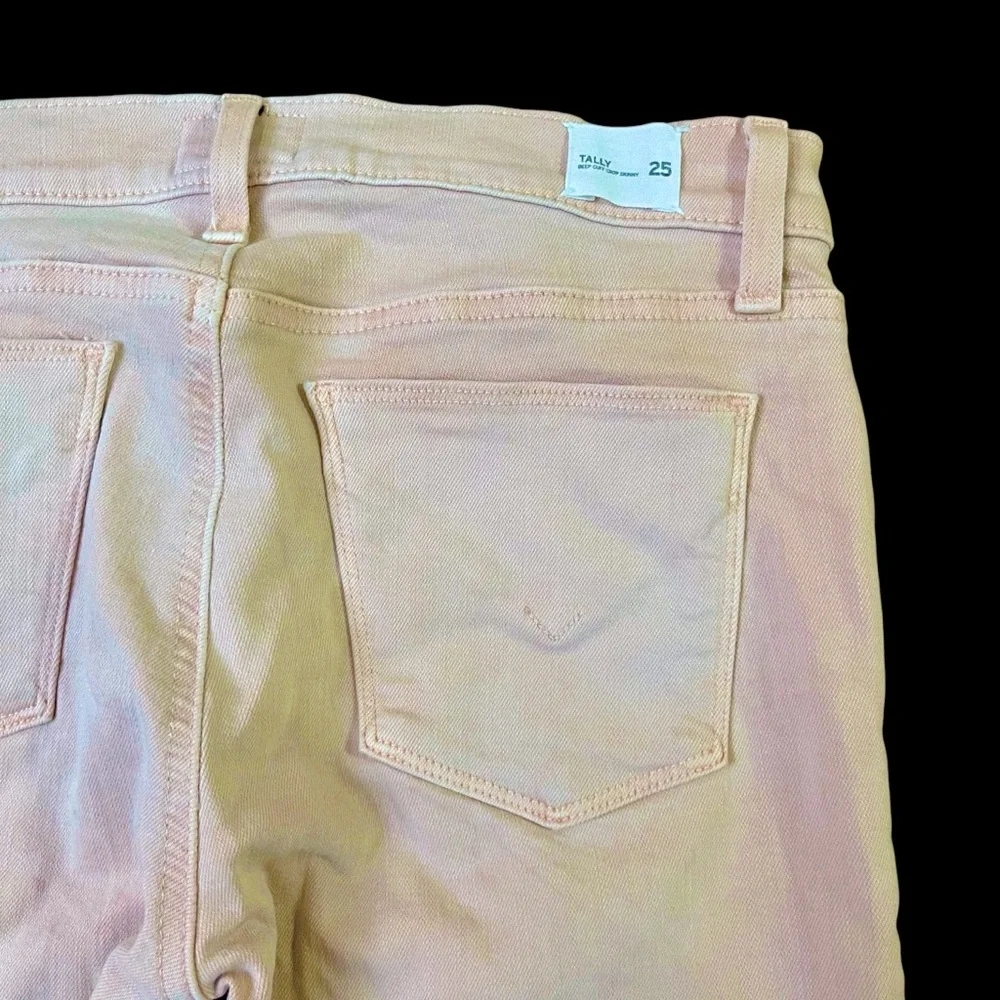 NWOT Hudson Tally Jeans Womans Sz.25‎ Dusty Rose Crop Skinny Raw Hem